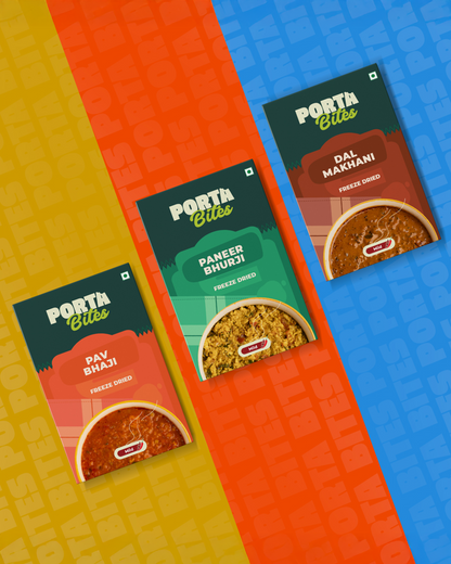 Street Food Platter - Paneer Bhurji | Pav Bhaji | Dal Makhani (1 Pack of Each)